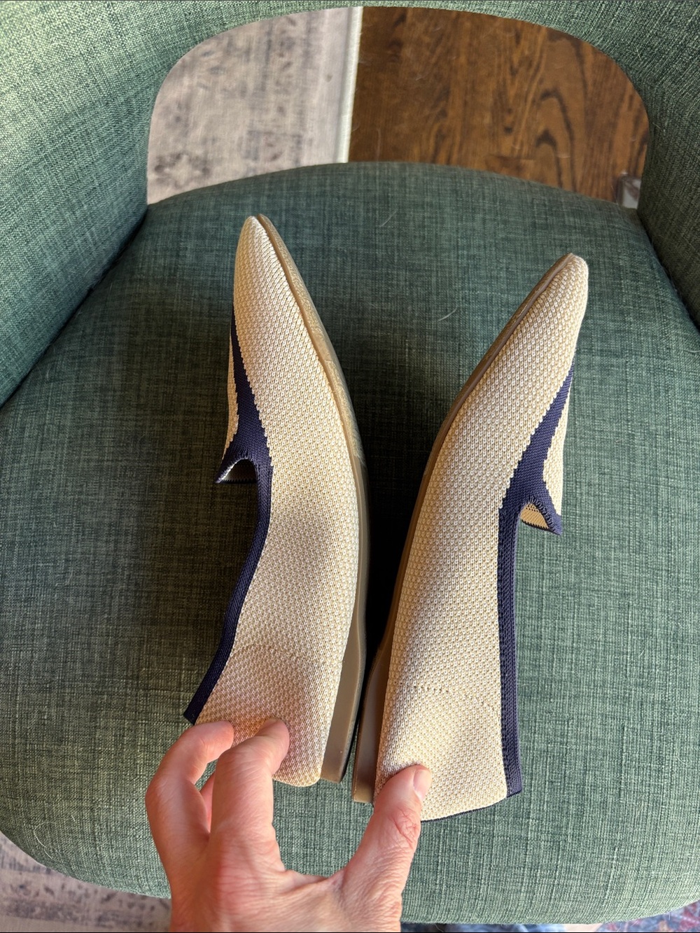 Birdies the blackbird flats loafers eggshell navy  Ballet Flats women 9.5 EUC - Picture 10 of 11